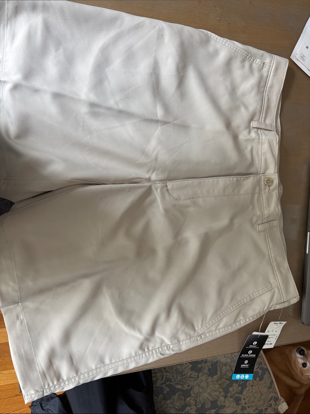 PGA Tour Men's Light Beige Flat-Front Golf Shorts
